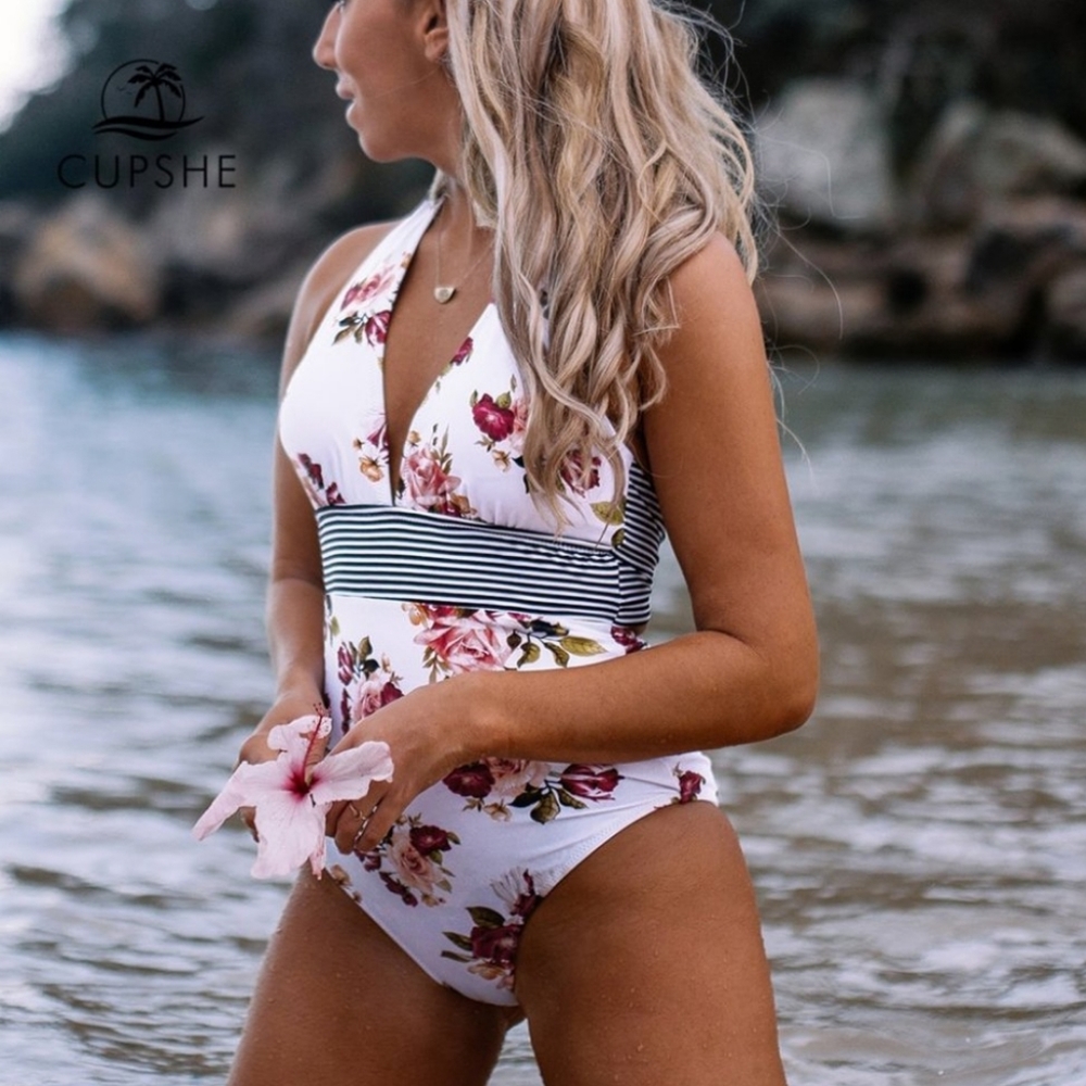 Cupshe Midsummer Floral Halter One-Piece
